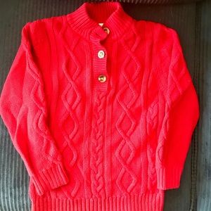 Hanna Andersson Child Sz 7 Red Cable Knit Sweater
